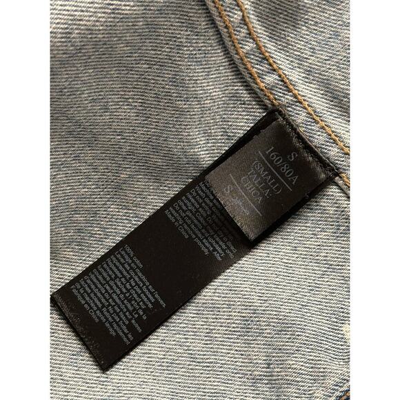 AllSaints Distressed Denim Jacket Vintage Wash Size Small - Picture 7 of 9